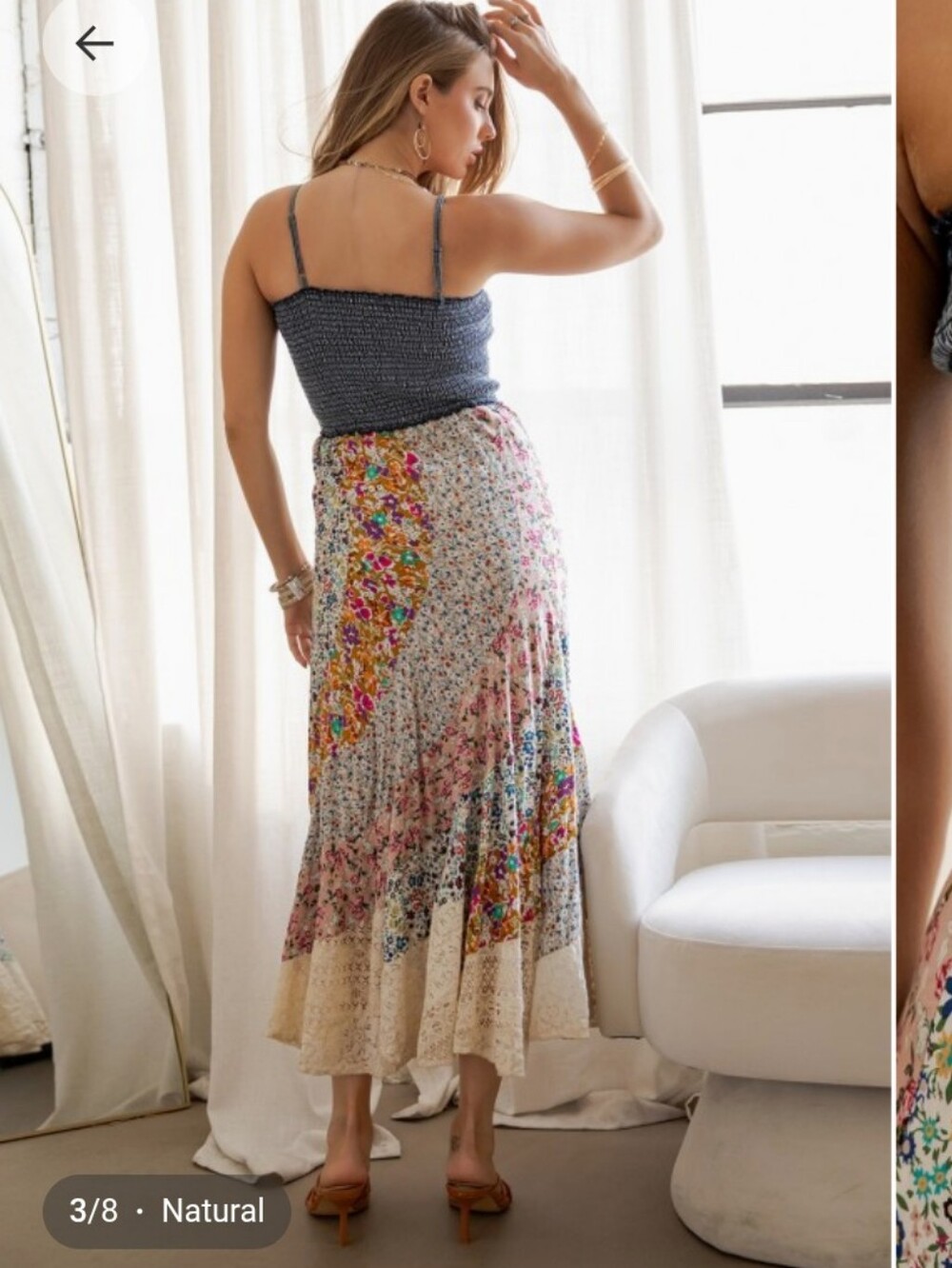 Young Threads Boho Patchwork Floral Maxi Dress NWT - Picture 5 of 5